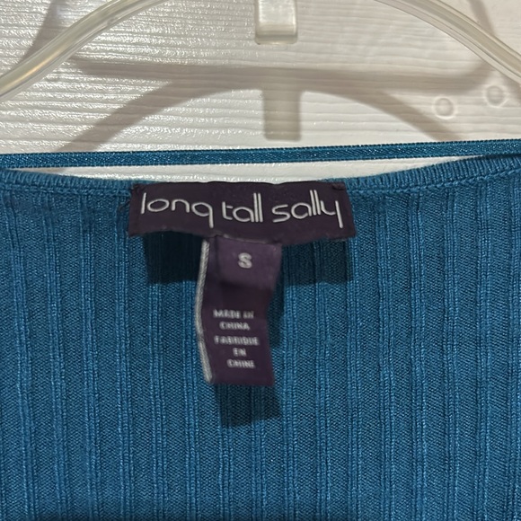 Long Tall Sally size small blue ribbed sweater - Picture 2 of 3